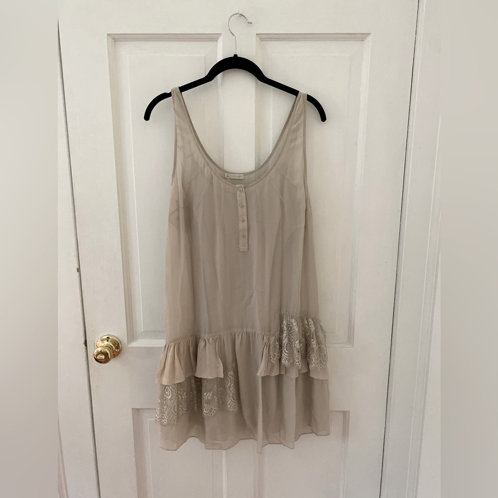 Hinge Silk Dress with Ruffle Detail